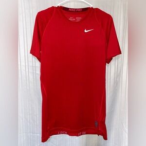 Nike Pro Dri Fit Compression Short Sleeve Tee Red Size Large
